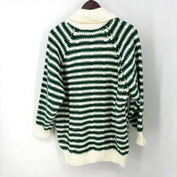 UO BDG Crochet Knit Zip Up Cardigan Sweater Patchwork Green Peace NWT $148 sz XS - Picture 10 of 10